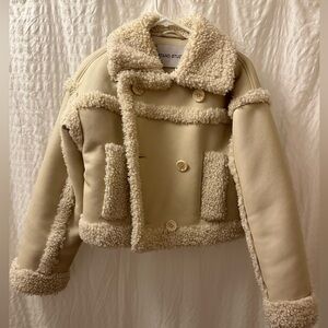 Stand Studio double breasted faux shearling jacket